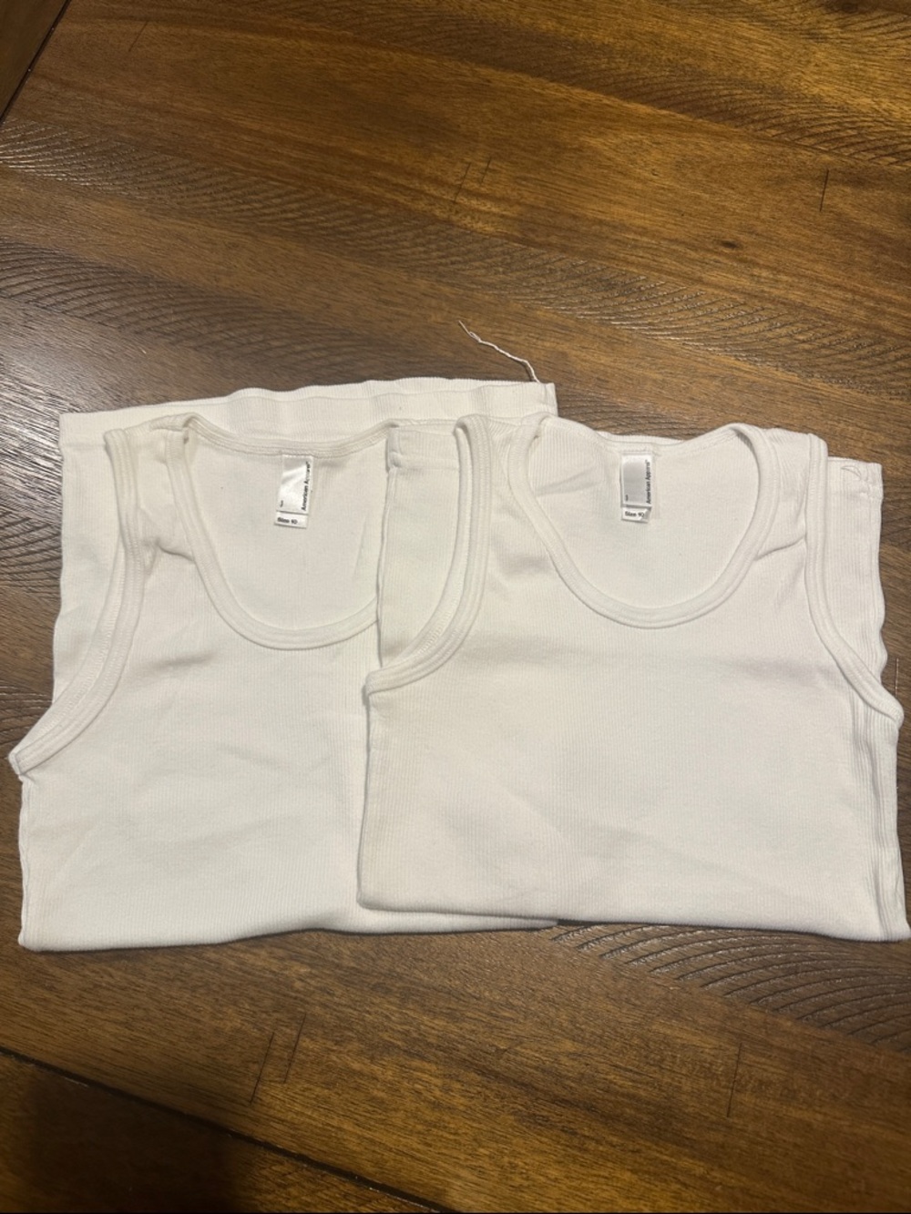 American Apparel Kids White Tank Tops - 2 units